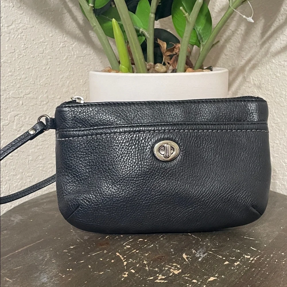 Coach Black Leather Wristlet